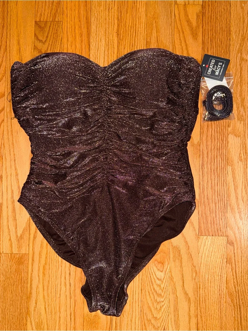 NWT Bar III Adjustable Strap Bandeau Swimsuit Medium